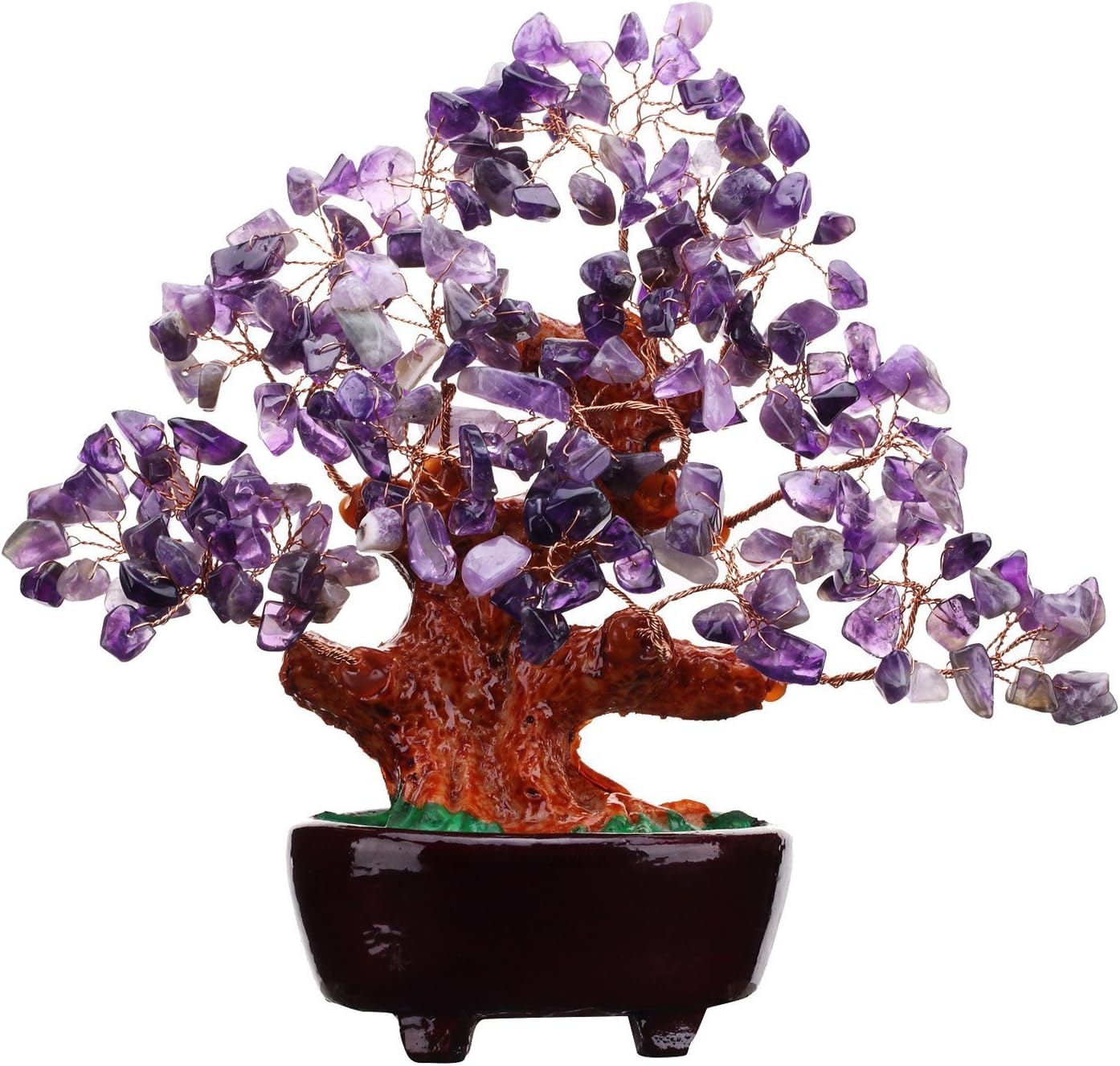 17.78 cm 紫色水晶钱树 feng shui 天然紫水晶石英宝石钱树 【parma77